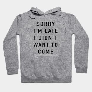 Sorry I'm late I didn't want to come Hoodie